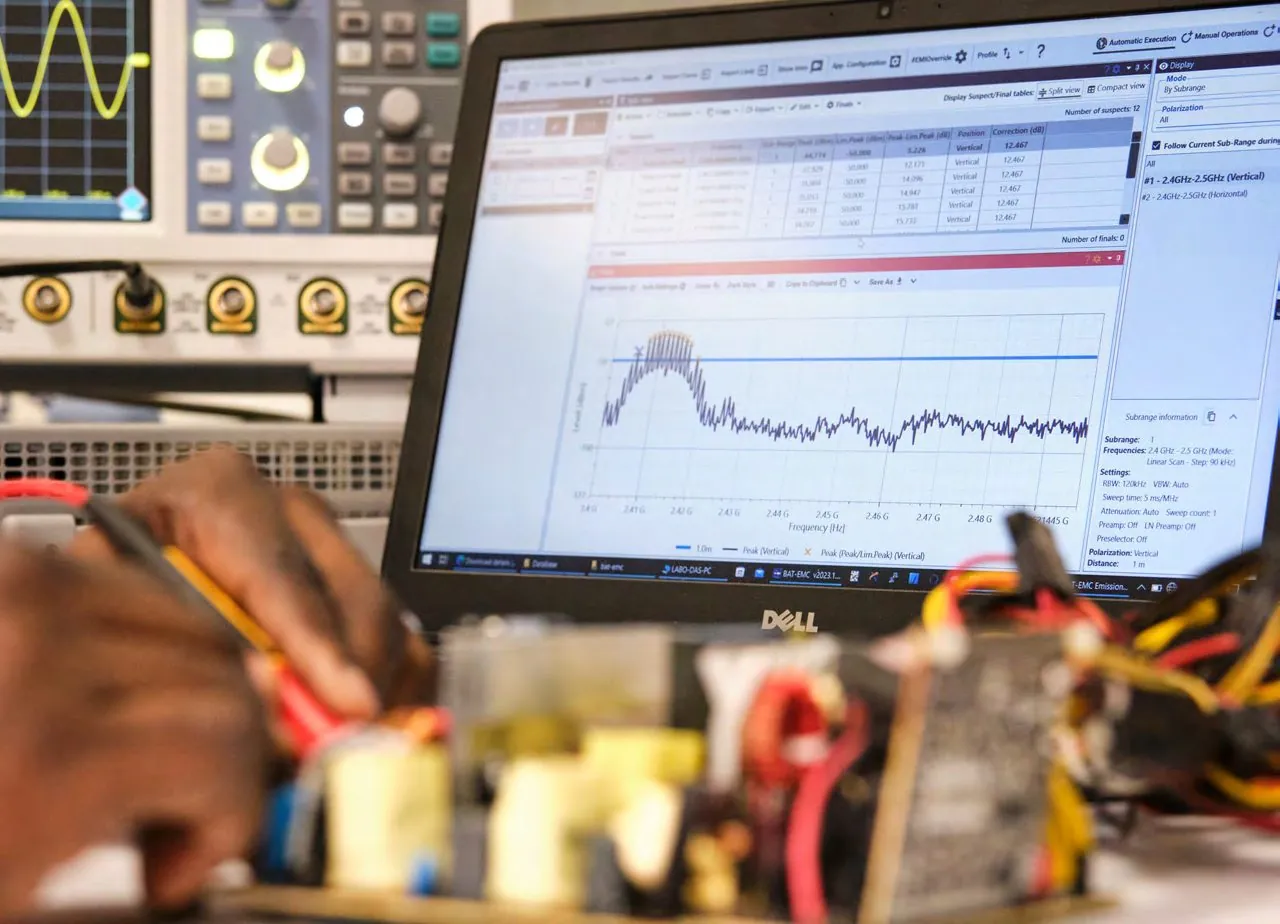 Nexio BAT-EMC software running an emission measurement